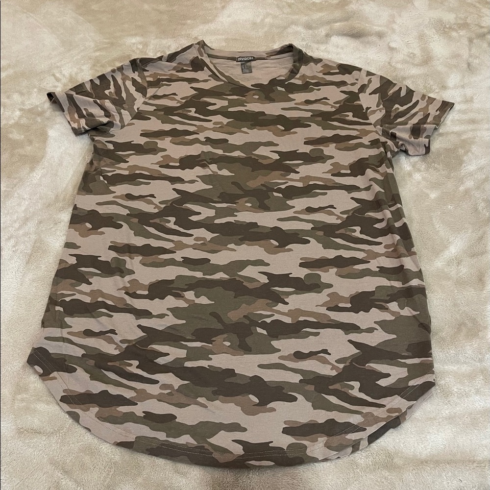 H&M Camo Print Long Length Tshirt